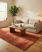 Liso Terracotta solid hand-tufted wool rug, view 1