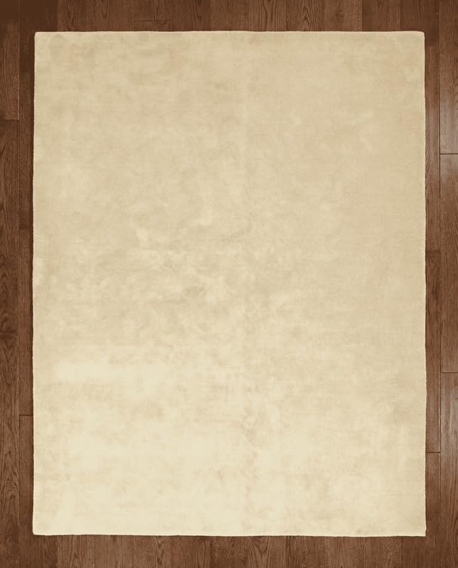 Liso Beige solid hand-tufted wool rug, view 5