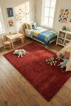 Liso Red solid hand-tufted wool rug, view 5