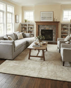 Liso Ivory solid hand-tufted wool rug, view 4