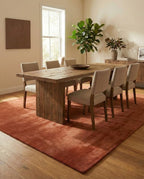 Liso Terracotta solid hand-tufted wool rug, view 2