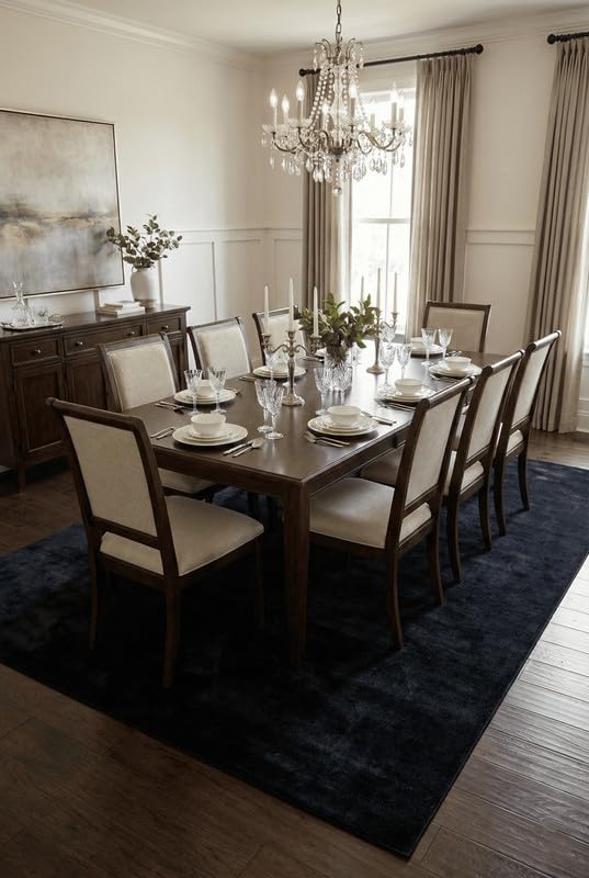 Liso Black solid hand-tufted wool rug, view 2