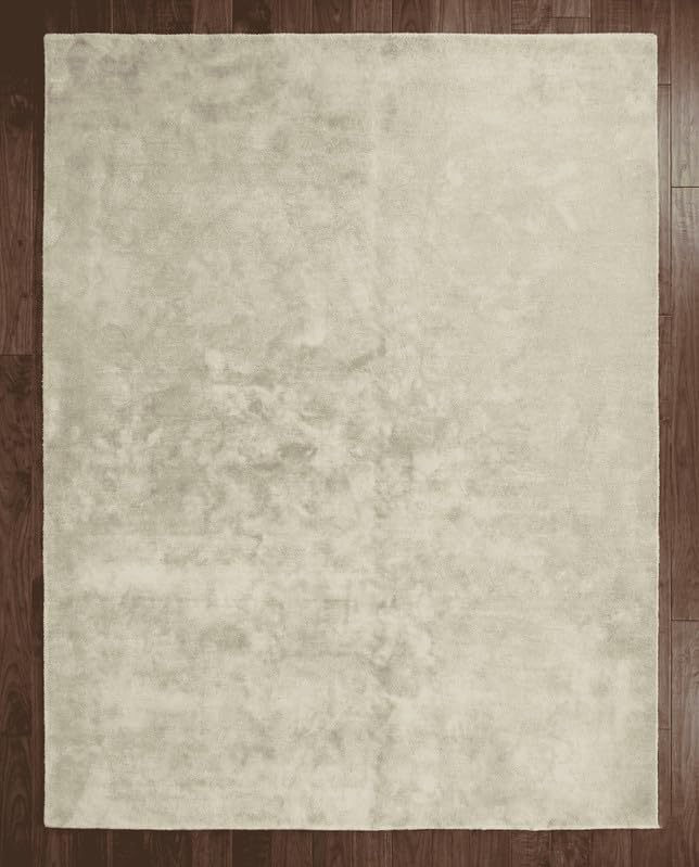 Liso Ivory solid hand-tufted wool rug, view 5