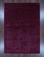Liso Black Currant solid hand-tufted wool rug, view 8