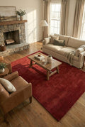 Liso Red solid hand-tufted wool rug, view 1