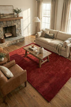 Liso Red solid hand-tufted wool rug, view 1