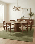 Liso Moss Green solid hand-tufted wool rug, view 2