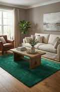 Liso Emerald Green solid hand-tufted wool rug, view 1