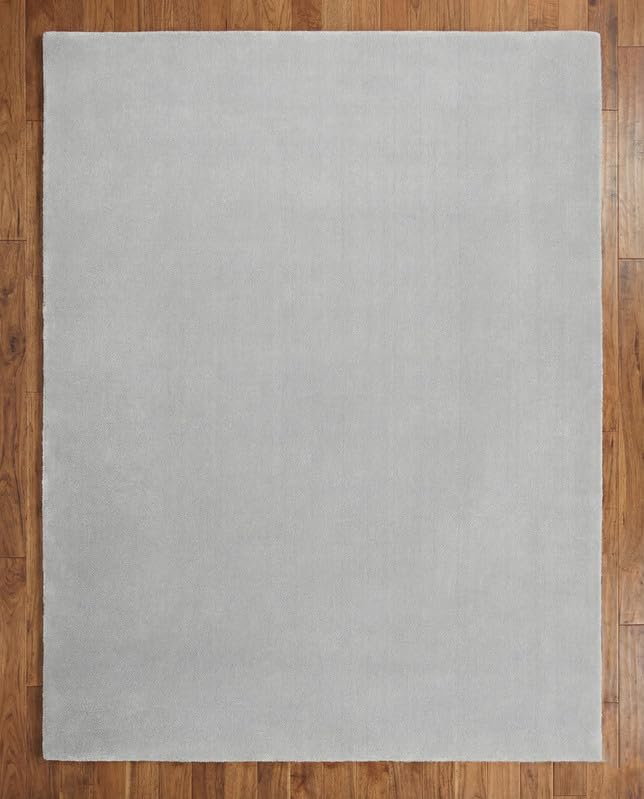Liso Light Grey solid hand-tufted wool rug, view 5