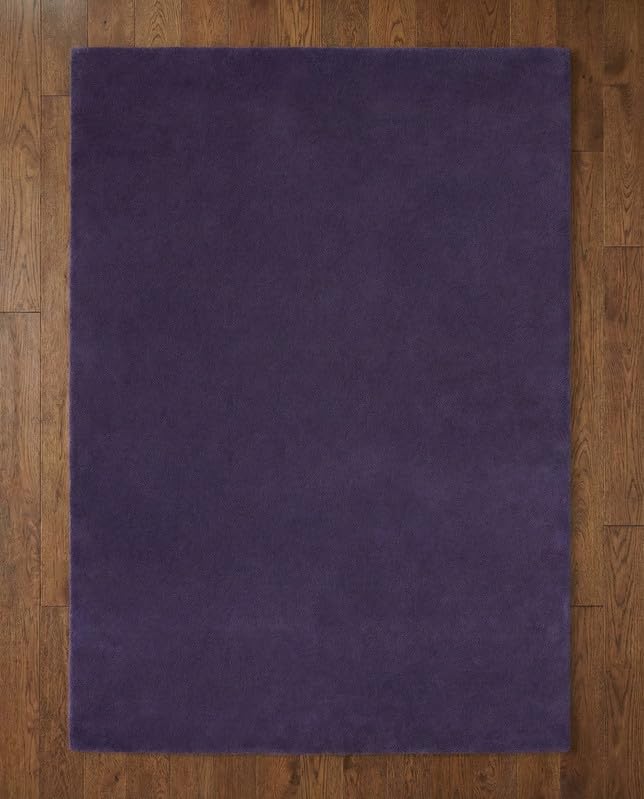 Liso Purple solid hand-tufted wool rug, view 6