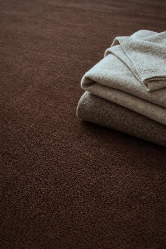 Liso Brown solid hand-tufted wool rug, view 4