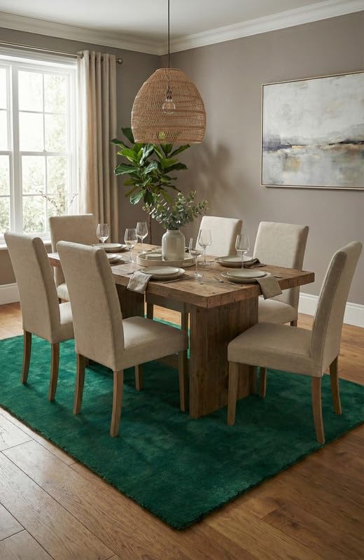 Liso Emerald Green solid hand-tufted wool rug, view 2