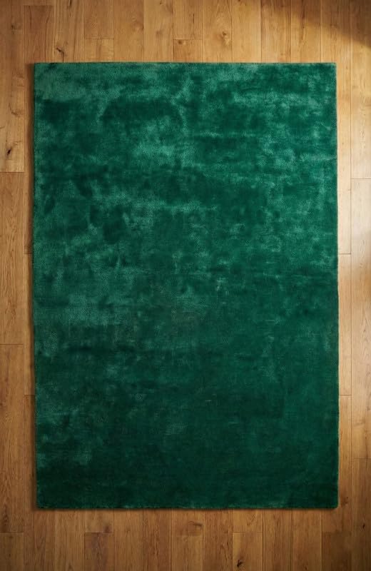 Liso Emerald Green solid hand-tufted wool rug, view 5