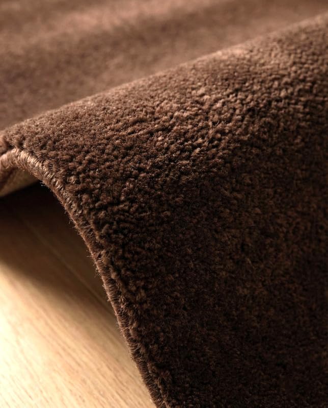 Liso Brown solid hand-tufted wool rug, view 5