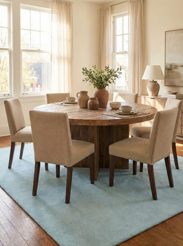 Liso Ice Blue solid hand-tufted wool rug, view 2