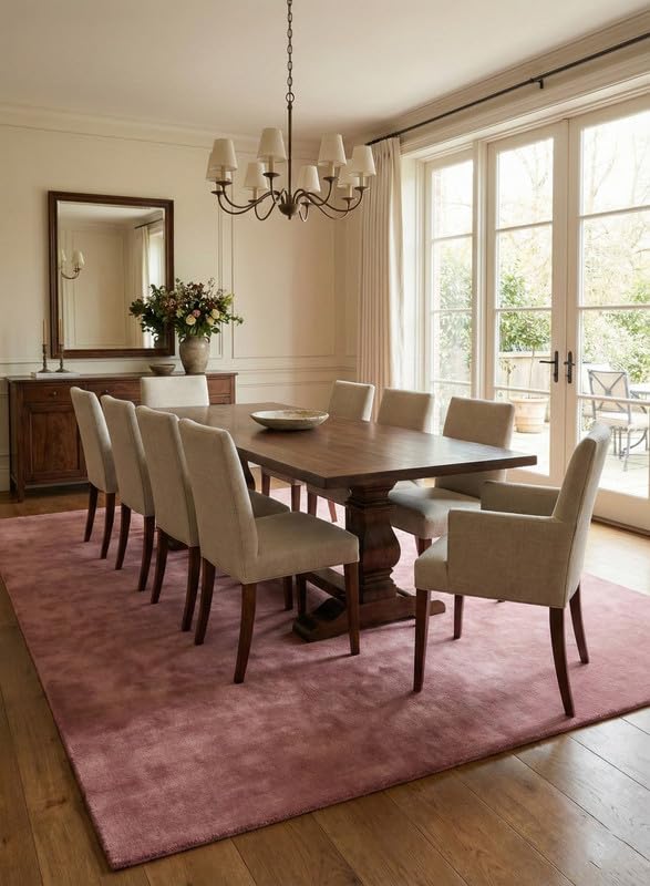 Liso Blush solid hand-tufted wool rug, view 2