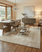 Liso Ivory solid hand-tufted wool rug, view 3