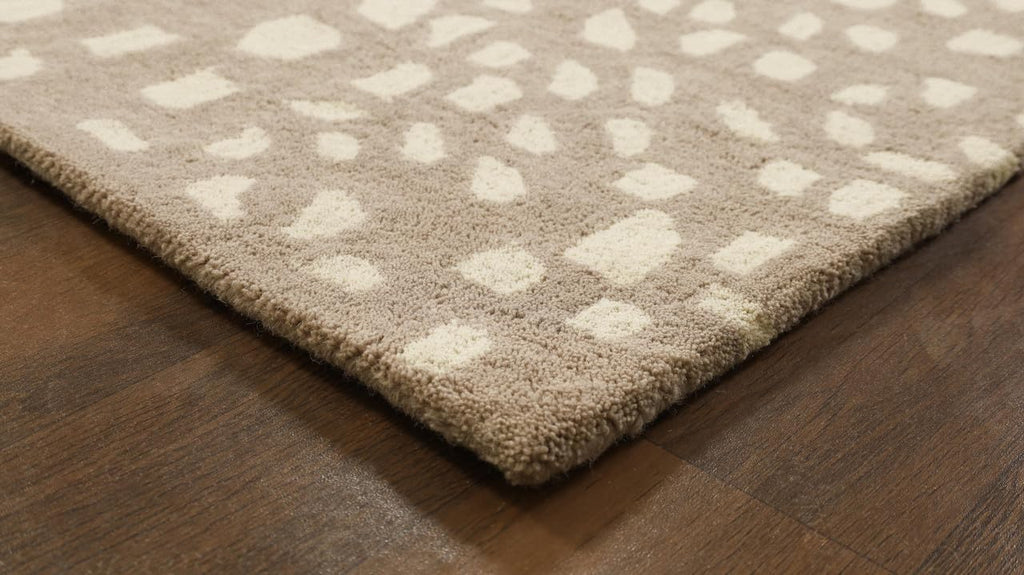 Cheetah fawn animal print wool rug, view 9