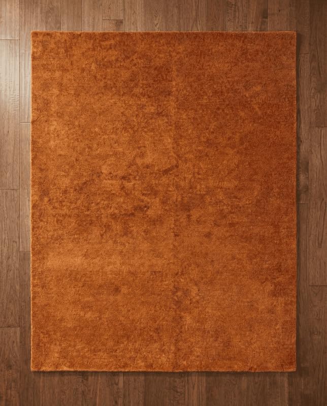 Liso Copper solid hand-tufted wool rug, view 6