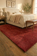 Liso Red solid hand-tufted wool rug, view 3