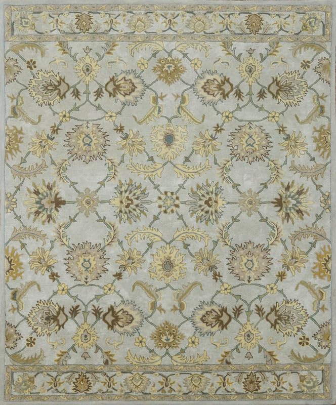 Gabriel Floral Wool Rug — Gray, view 1