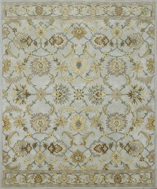 Gabriel Floral Wool Rug — Gray, view 1