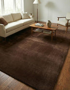 Liso Brown solid hand-tufted wool rug, view 1