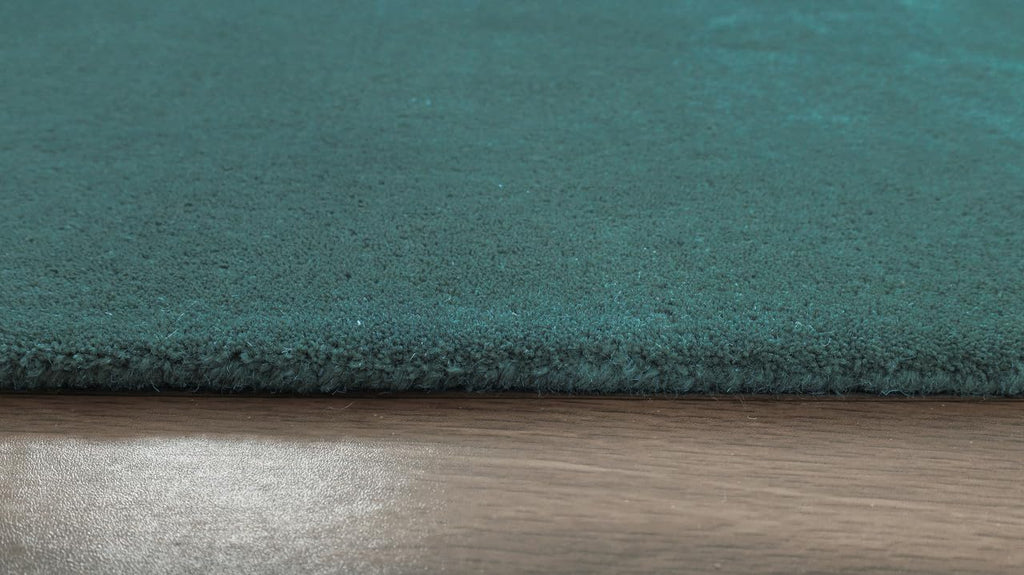 Liso Teal solid hand-tufted wool rug, view 4
