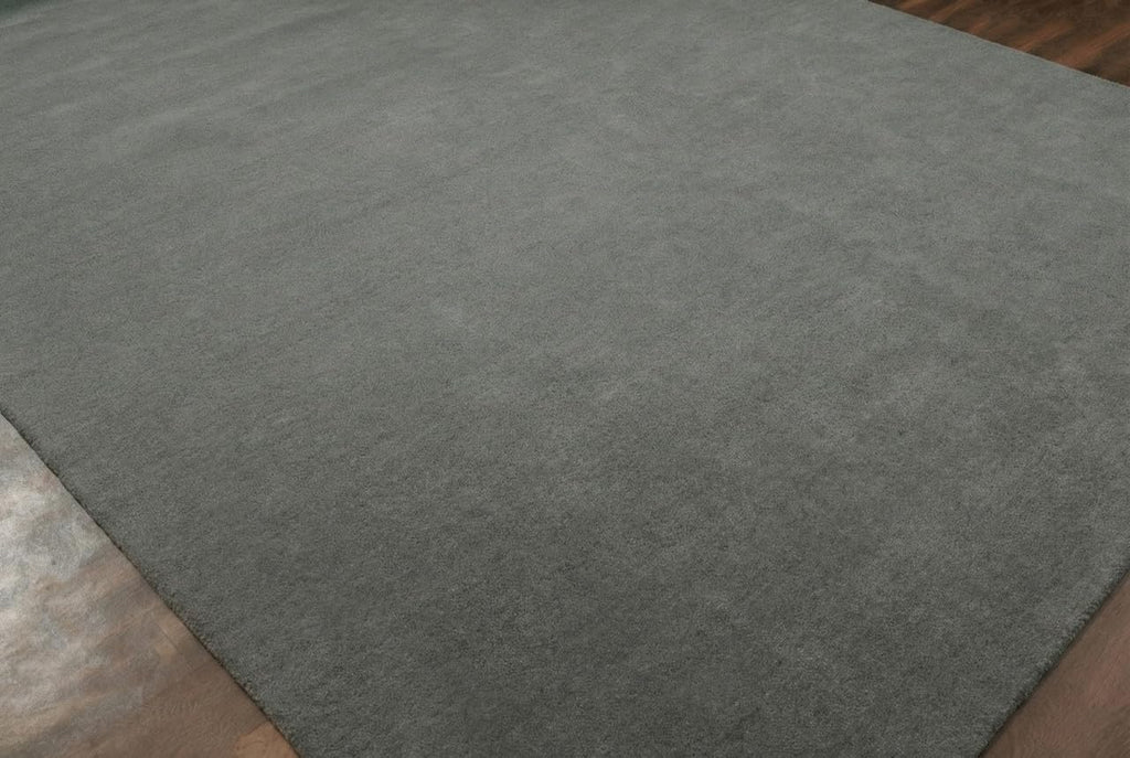 Liso Ash Grey solid hand-tufted wool rug, view 8