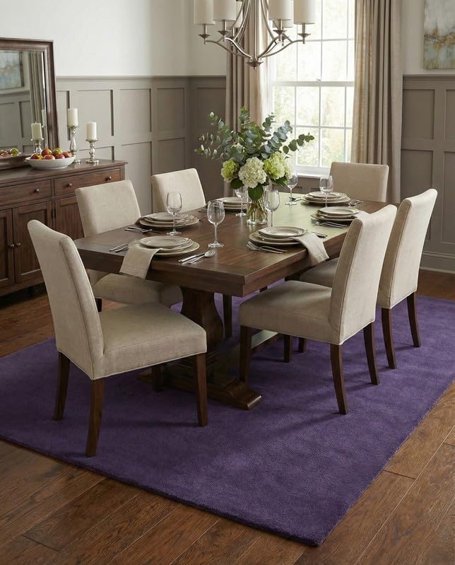 Liso Purple solid hand-tufted wool rug, view 4