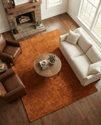 Liso Copper solid hand-tufted wool rug, view 1