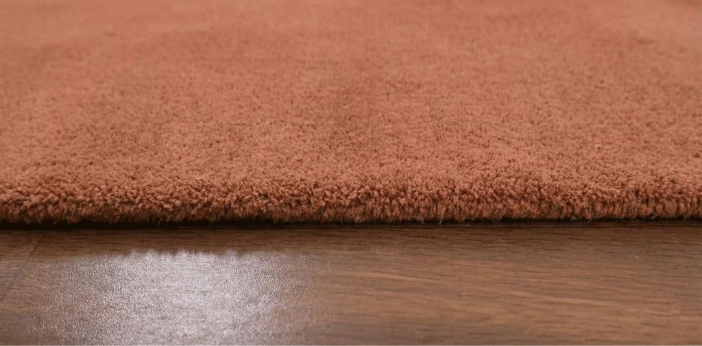 Liso Mocha Mousse solid hand-tufted wool rug, view 4