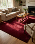 Liso Burgundy solid hand-tufted wool rug, view 1