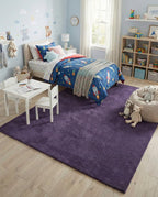 Liso Purple solid hand-tufted wool rug, view 2