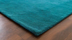 Liso Turquoise solid hand-tufted wool rug, view 2