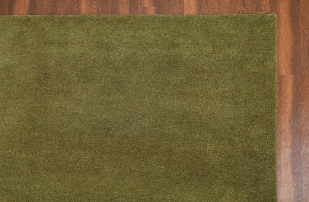 Liso Olive solid hand-tufted wool rug, view 1