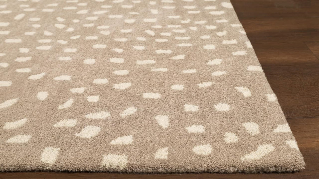 Cheetah fawn animal print wool rug, view 8
