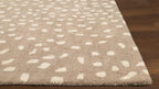 Cheetah fawn animal print wool rug, view 8
