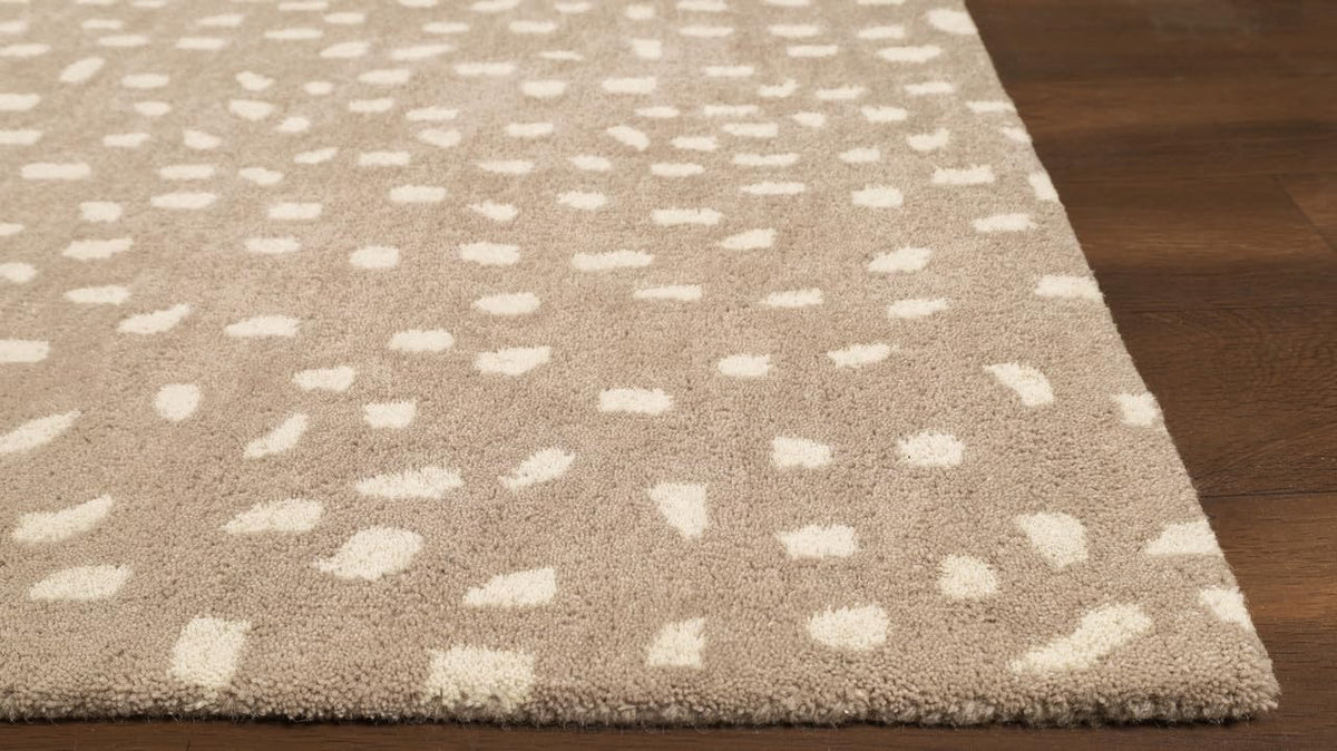 Cheetah fawn animal print wool rug, view 8