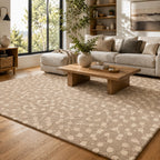 Cheetah fawn animal print wool rug, view 3