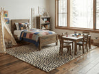 Cheetah white animal print wool rug, view 10