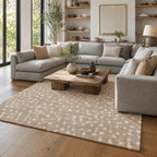 Cheetah fawn animal print wool rug, view 1