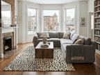 Cheetah white animal print wool rug, view 8