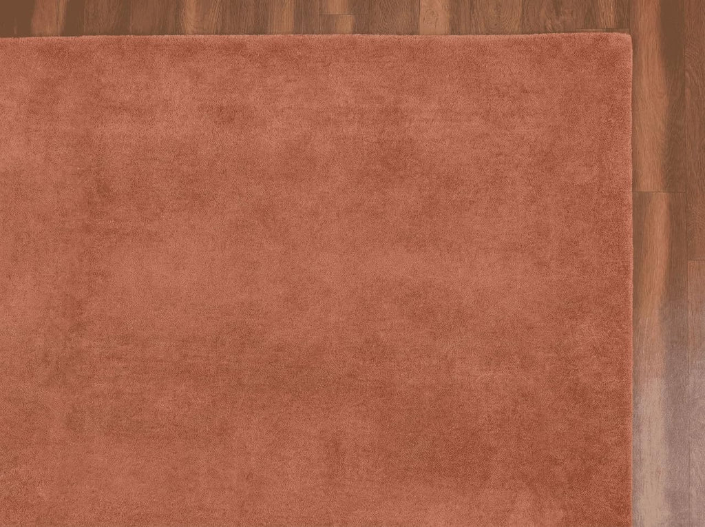 Liso Mocha Mousse solid hand-tufted wool rug, view 2