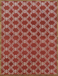 Scroll Tile Moroccan Wool Rug — Rust & Ivory, view 1