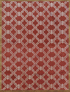 Scroll Tile Moroccan Wool Rug — Rust & Ivory, view 1