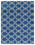 Scroll Tile Moroccan Wool Rug — Blue & Ivory, view 1