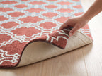Scroll Tile Moroccan Wool Rug — Rust & Ivory, view 5