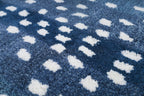 Antelope Print Wool Rug — Navy Blue, view 6