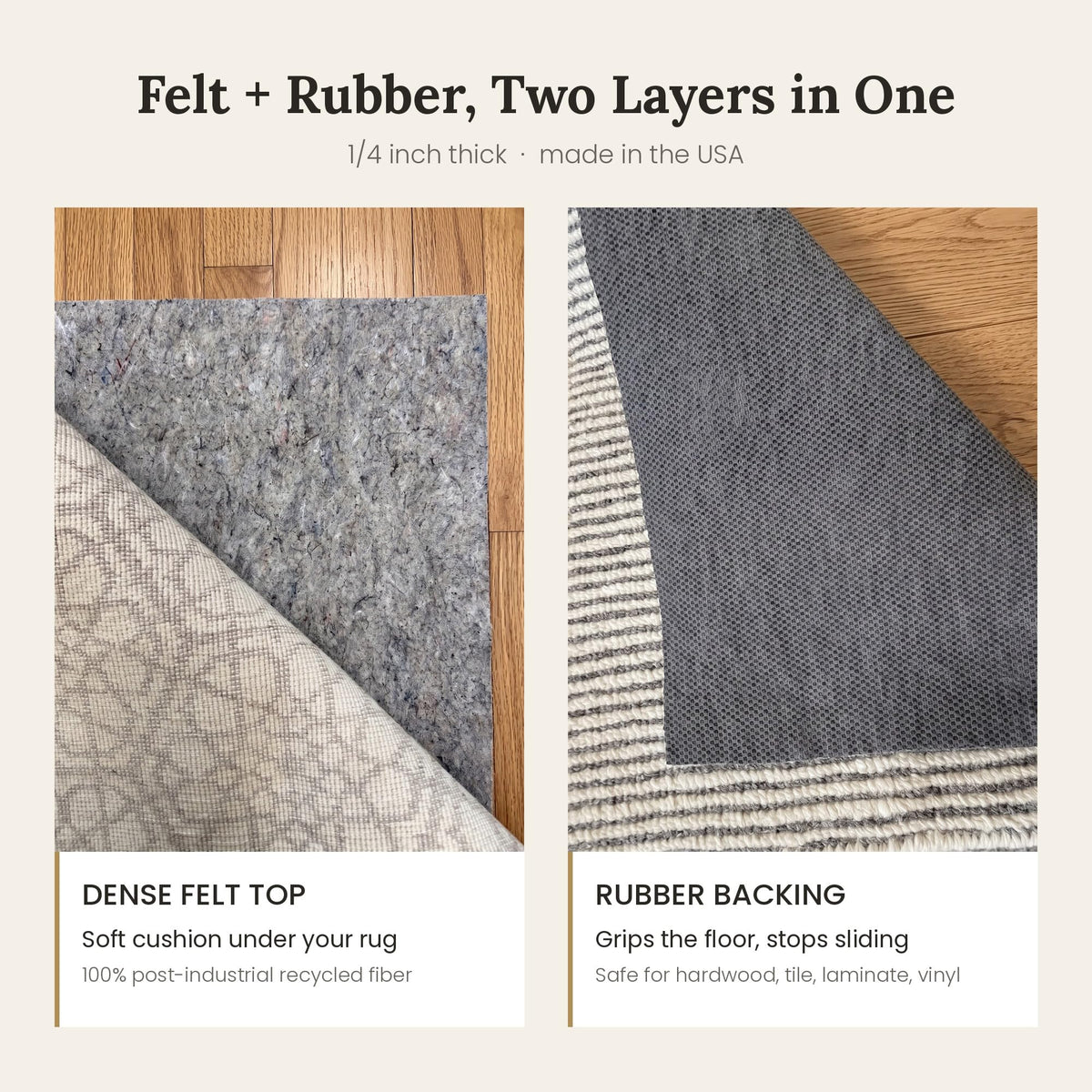 Non-Slip Felt & Rubber Rug Pad, view 3